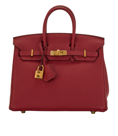 Birkin 25 In Togo Rouge Grenat, &pound;16,000, Handbags, Burgundy, Leather, Front view